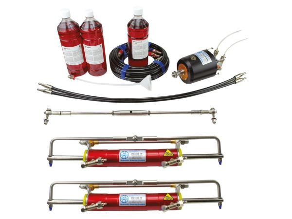 Päramootori hüdrauliline süsteem, topeltmootoritele, kahe silindriga (max 300 hj + 300 hj)