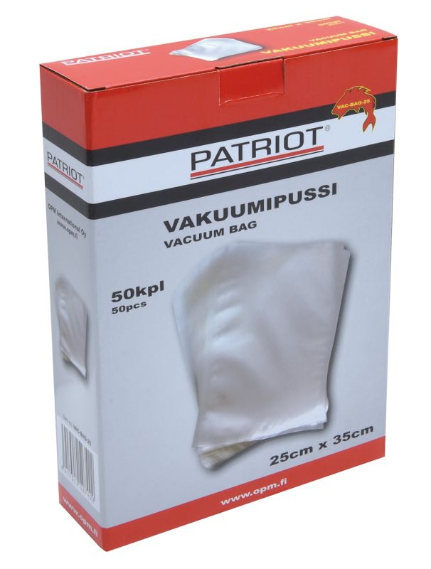 Patriot Vacuum bag 25cm x 35cm. 50bags